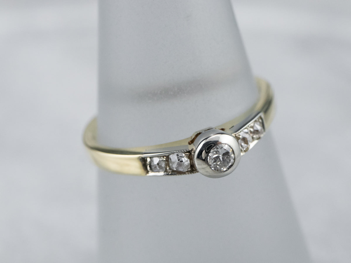 Bezel Set Diamond Engagement Ring