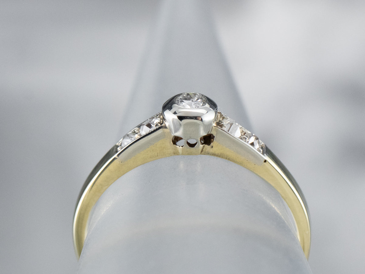 Bezel Set Diamond Engagement Ring