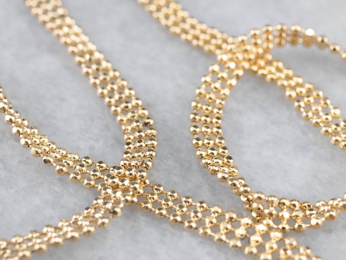 Gold Beaded Chain Necklace