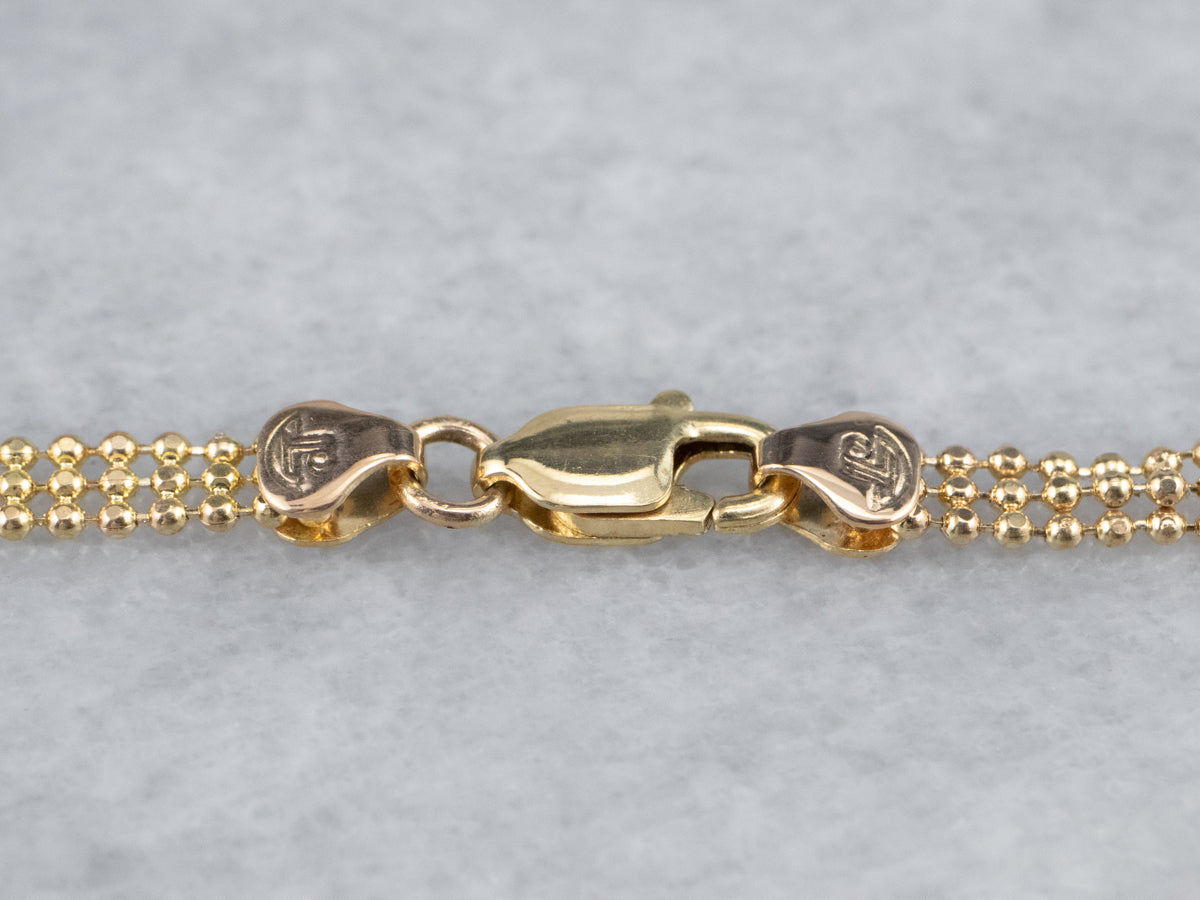 Gold Beaded Chain Necklace