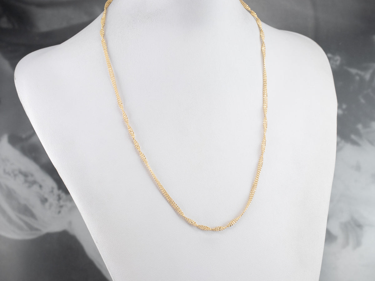 Gold Beaded Chain Necklace