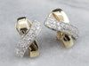 Modern Gold Diamond X Stud Earrings