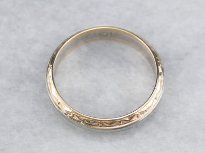 Mid Century Two Tone Gold Pattern Band