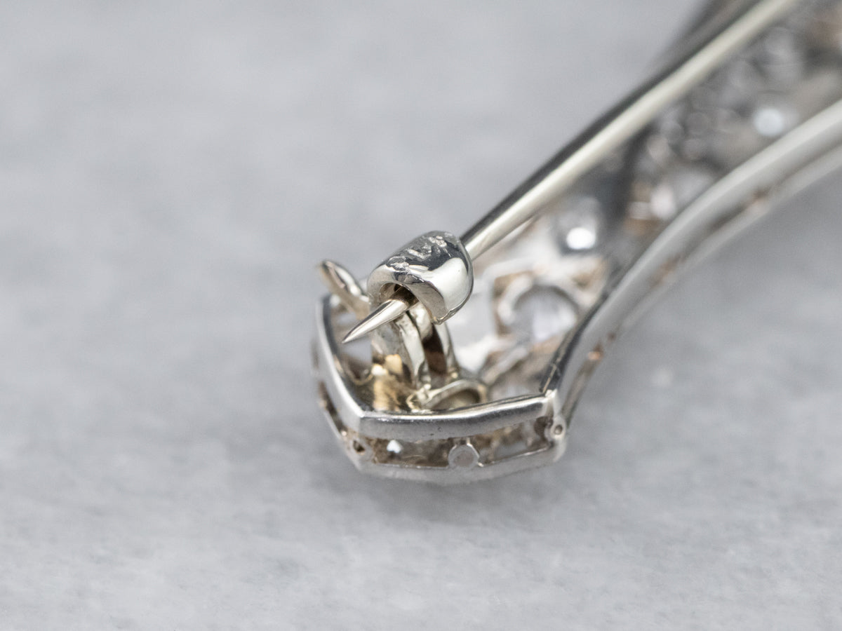 Broche de filigrana de diamantes Art Déco de platino