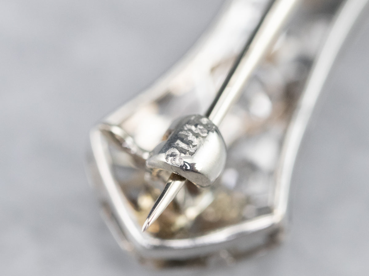 Broche de filigrana de diamantes Art Déco de platino