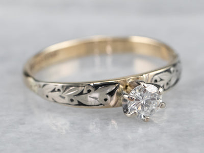 Botanical Diamond Solitaire Engagement Ring