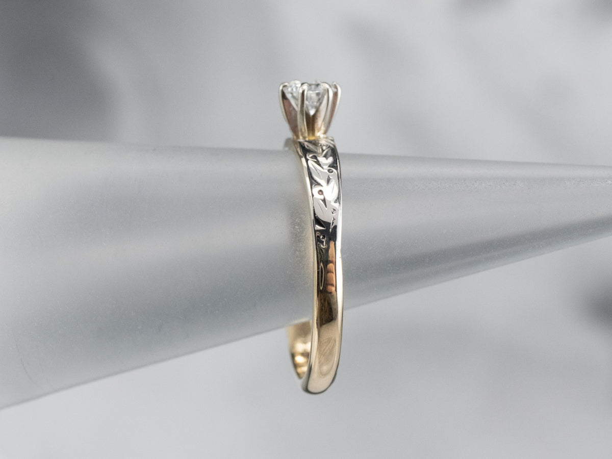 Botanical Diamond Solitaire Engagement Ring