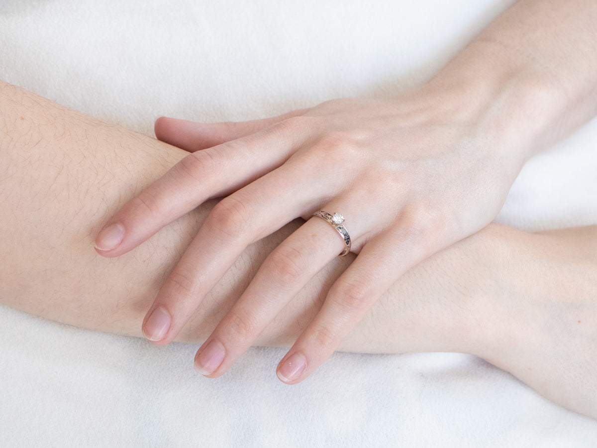 Botanical Diamond Solitaire Engagement Ring