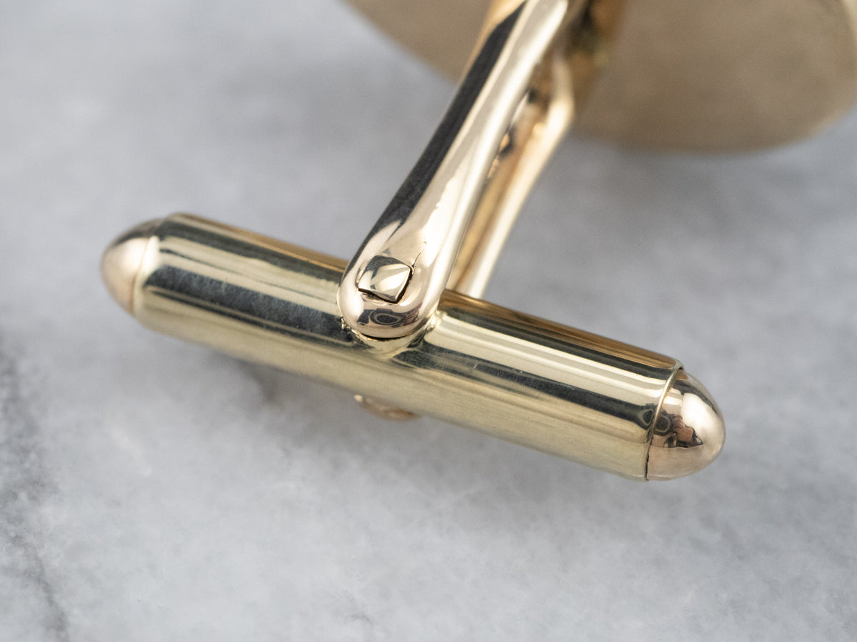 Gold Black Onyx and Opal Cufflinks