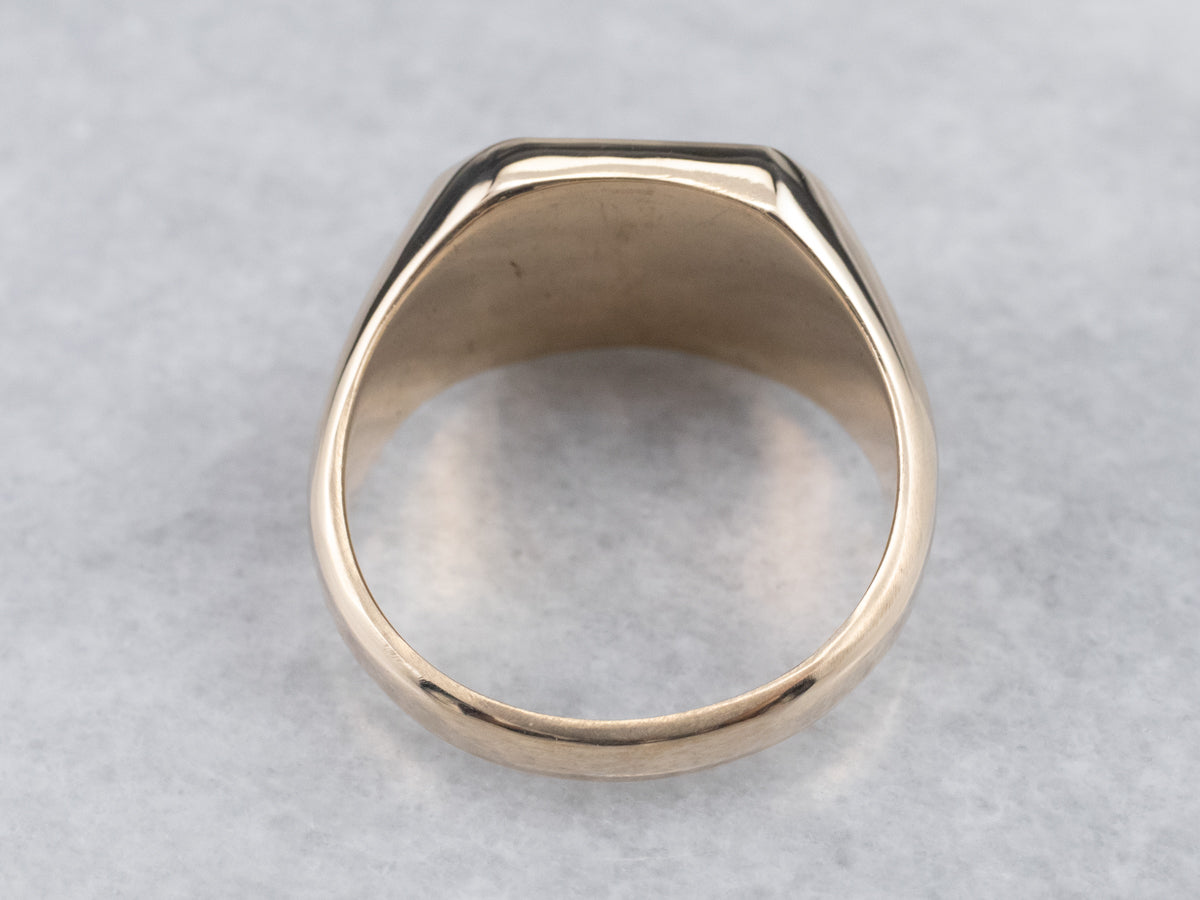Unisex Vintage Gold Signet Ring