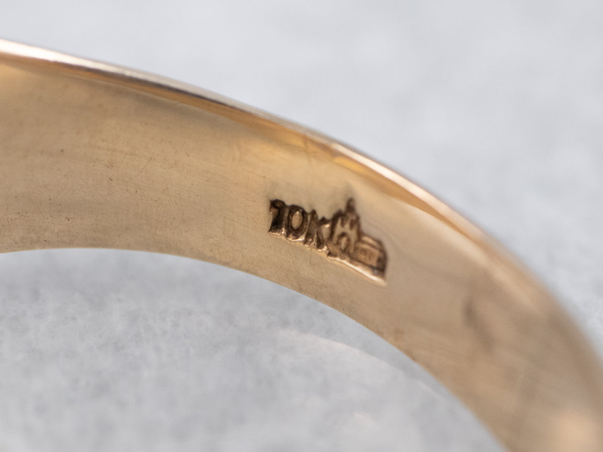 Unisex Vintage Gold Signet Ring