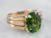 Vintage Green Tourmaline and Gold Ring