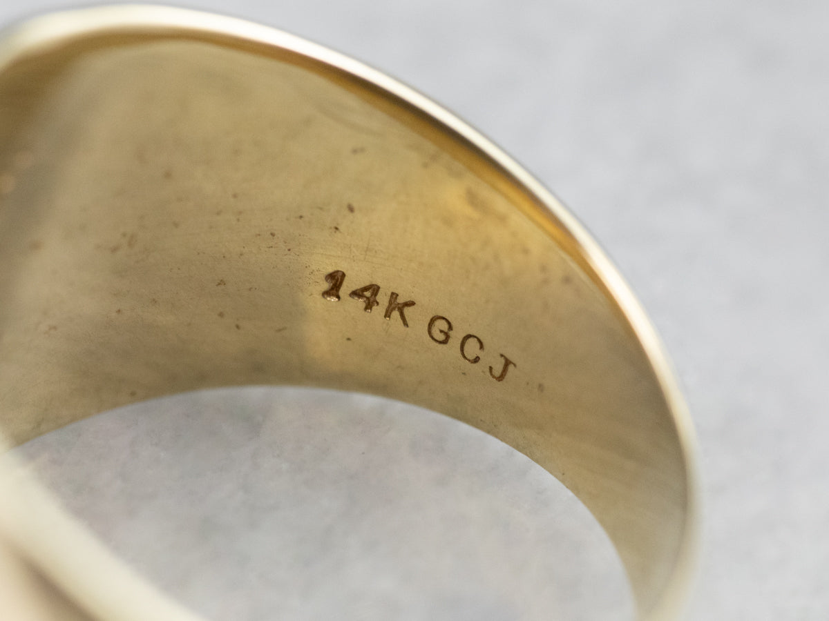 Blue Topaz and Gold Statement Ring