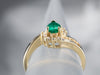 Emerald and Diamond Bypass Ring