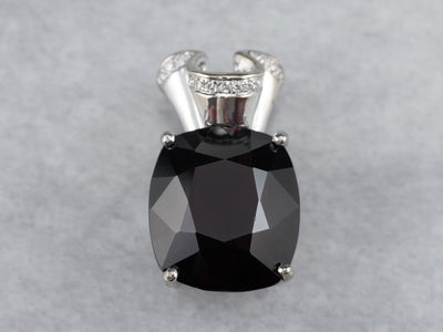 Modern Garnet and Diamond Pendant