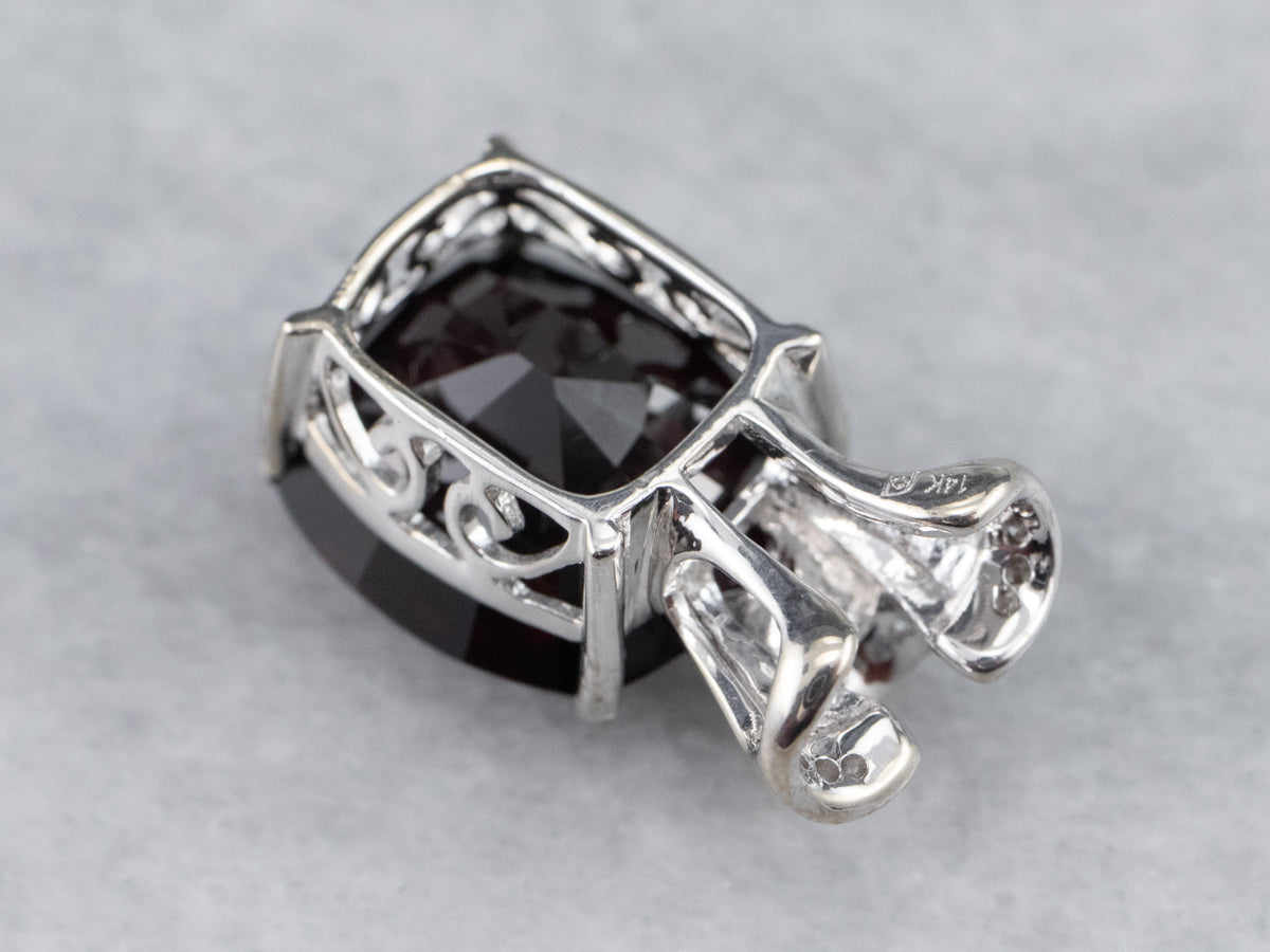 Modern Garnet and Diamond Pendant