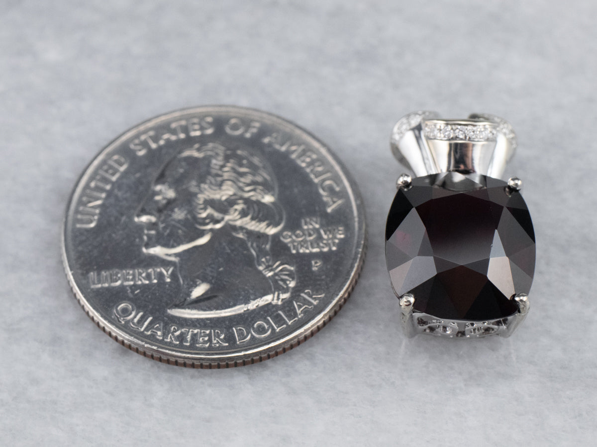 Modern Garnet and Diamond Pendant