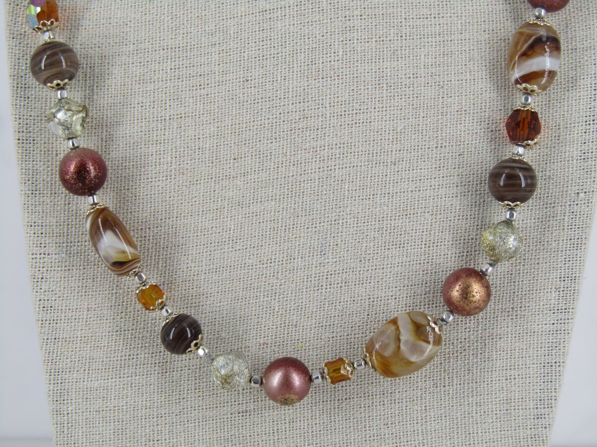 Brown Glass Continuous Bead Necklace