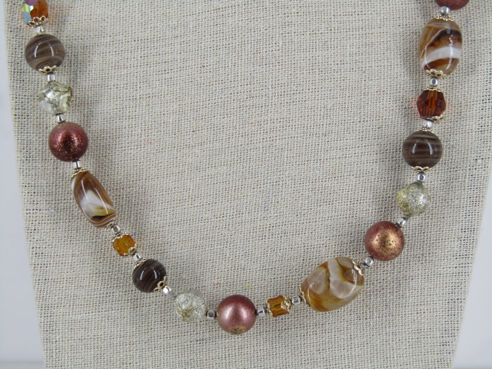Brown Glass Continuous Bead Necklace