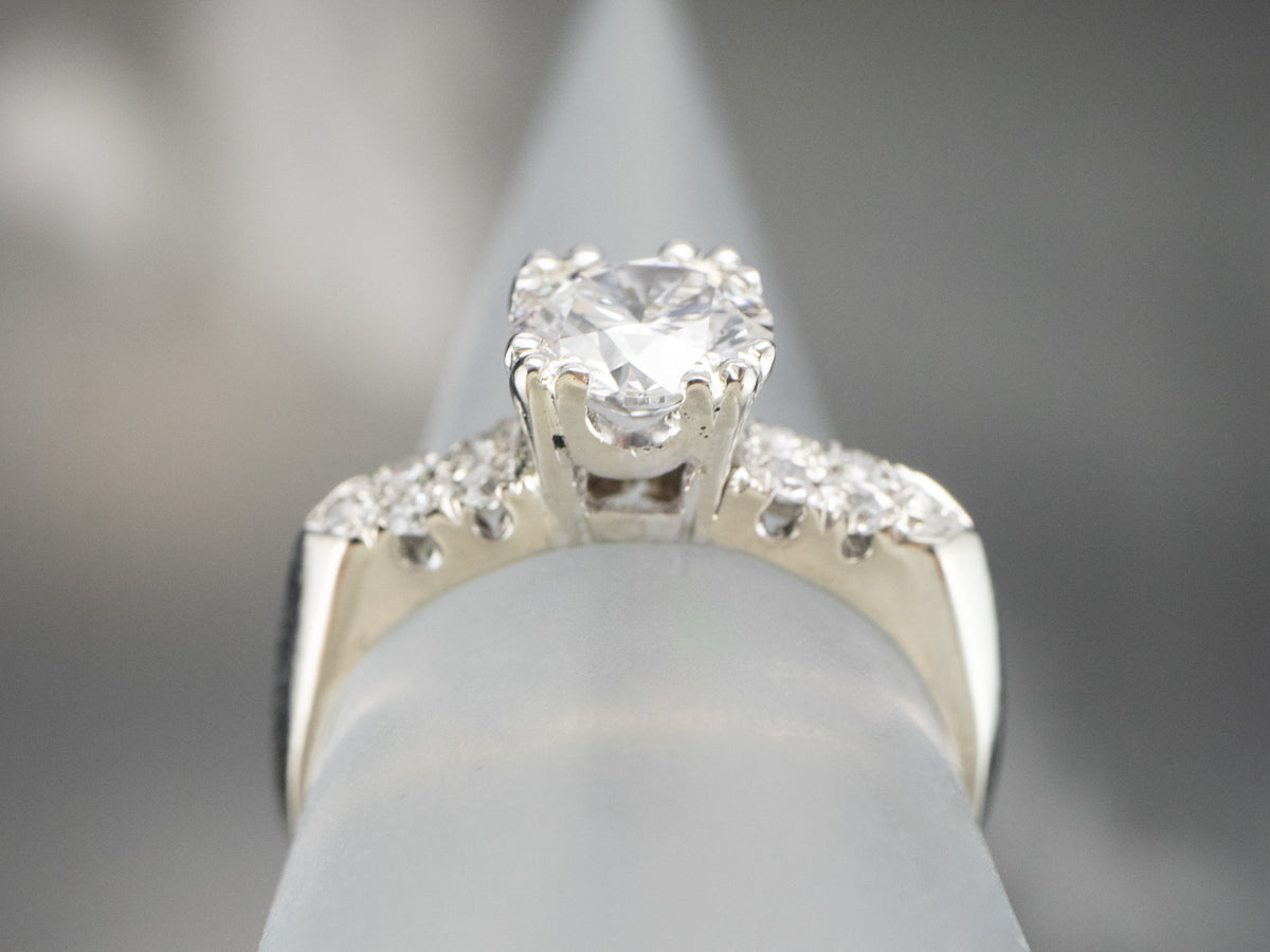 White Gold GIA Certified Diamond Engagement Ring