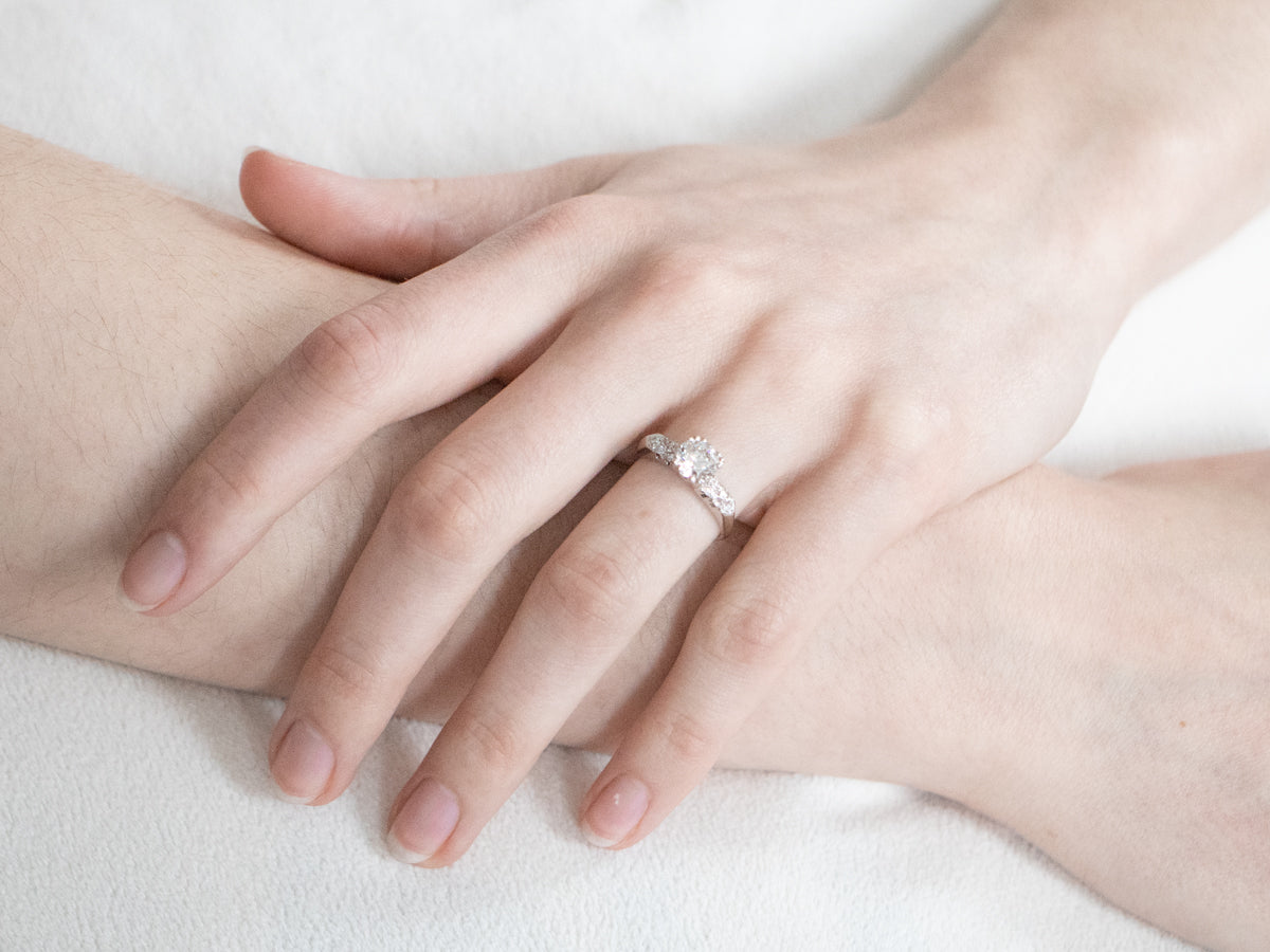 White Gold GIA Certified Diamond Engagement Ring