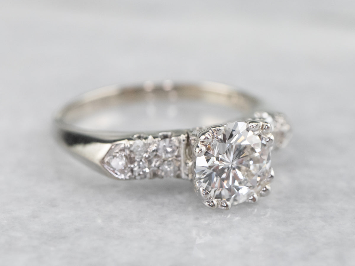 White Gold GIA Certified Diamond Engagement Ring