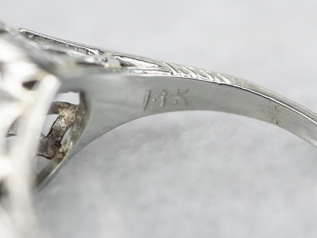 Art Deco GIA Diamond Engagement Ring