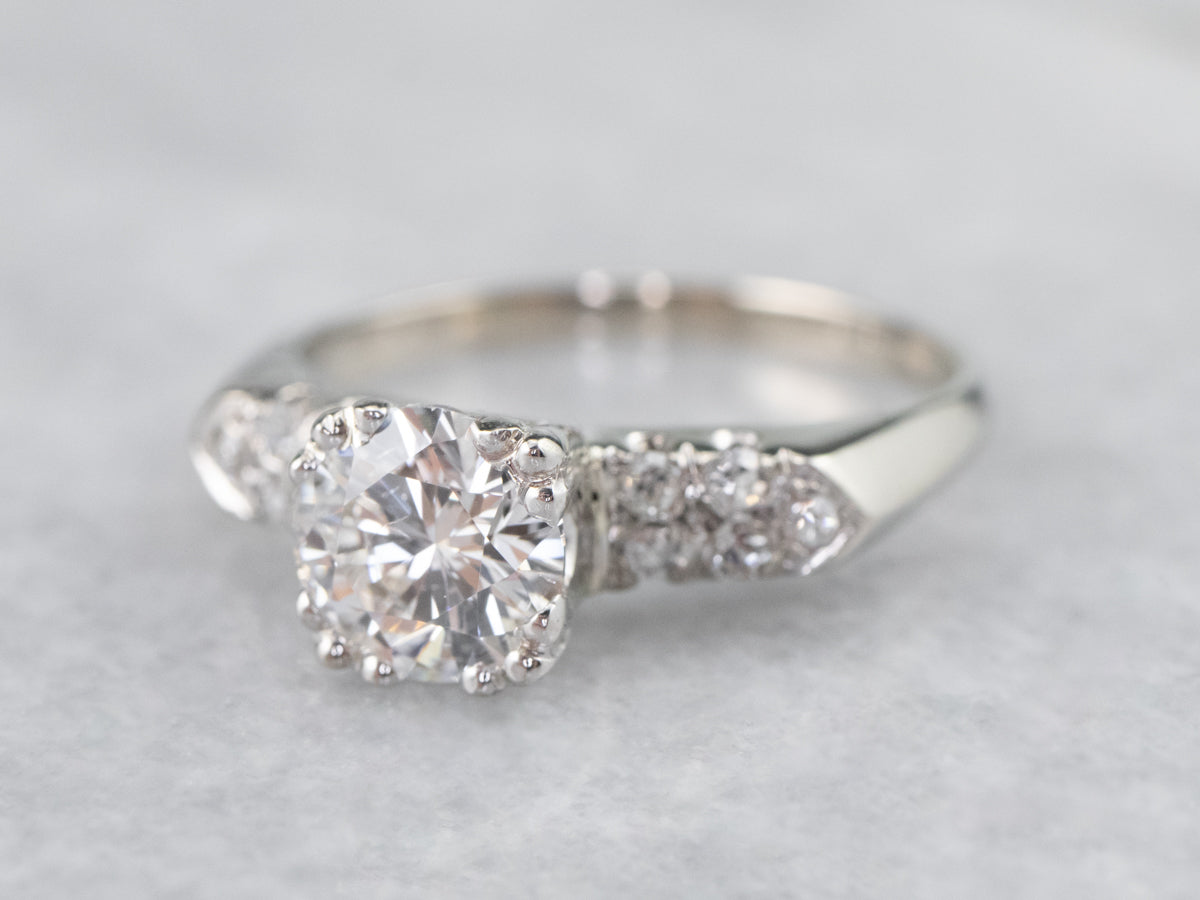 White Gold GIA Certified Diamond Engagement Ring