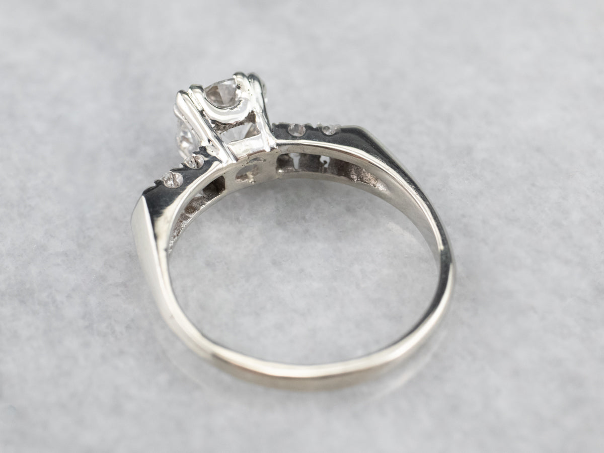 White Gold GIA Certified Diamond Engagement Ring