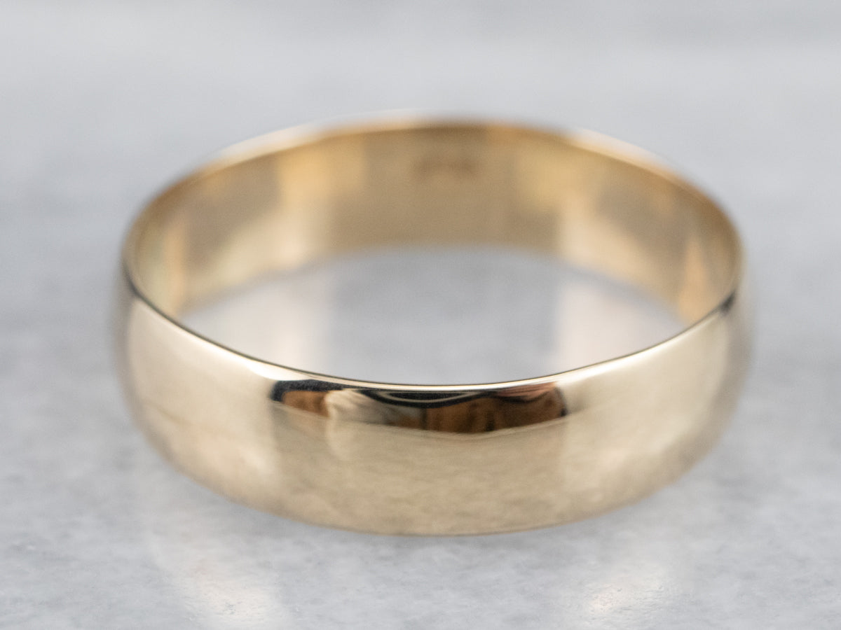 Unisex Plain Yellow Gold Band