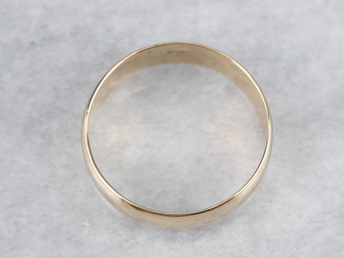 Unisex Plain Yellow Gold Band