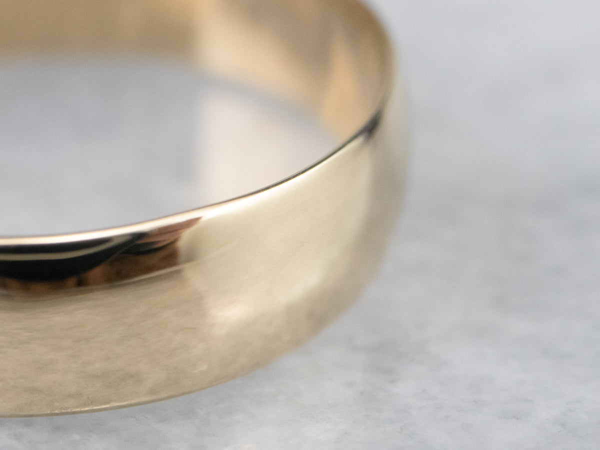 Unisex Plain Yellow Gold Band
