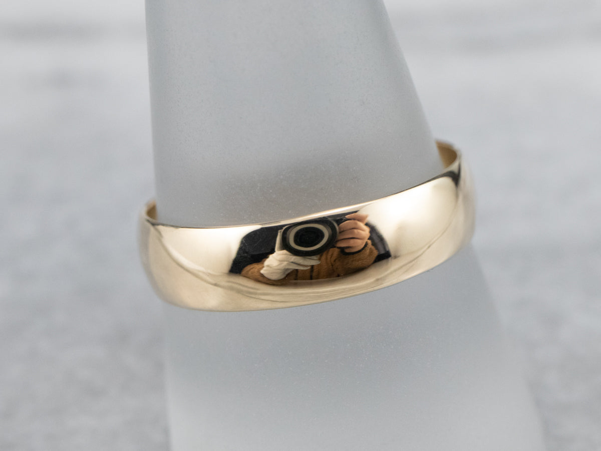 Unisex Plain Yellow Gold Band