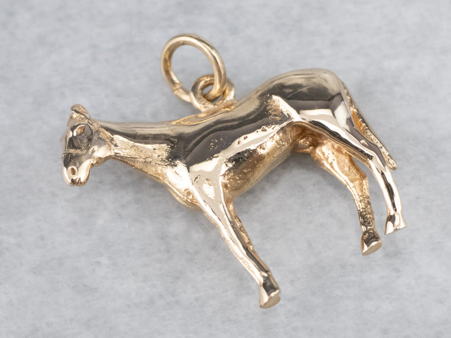 Vintage Gold Horse Charm