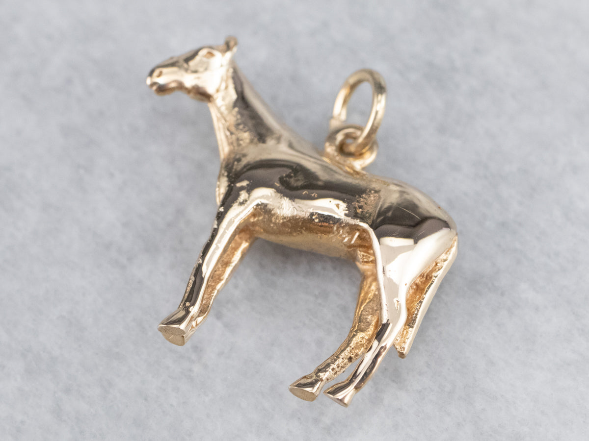 Vintage Gold Horse Charm