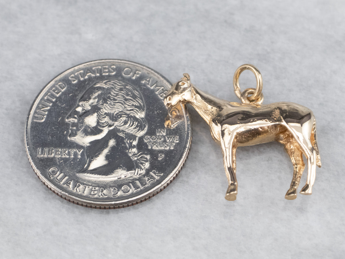 Vintage Gold Horse Charm