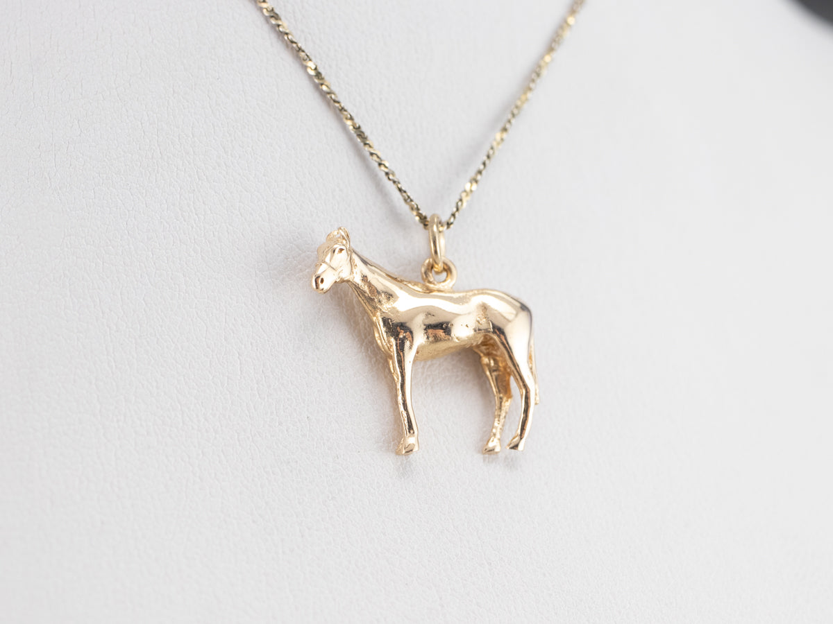 Vintage Gold Horse Charm