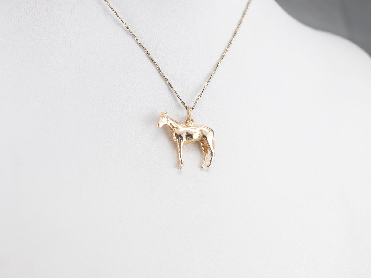 Vintage Gold Horse Charm