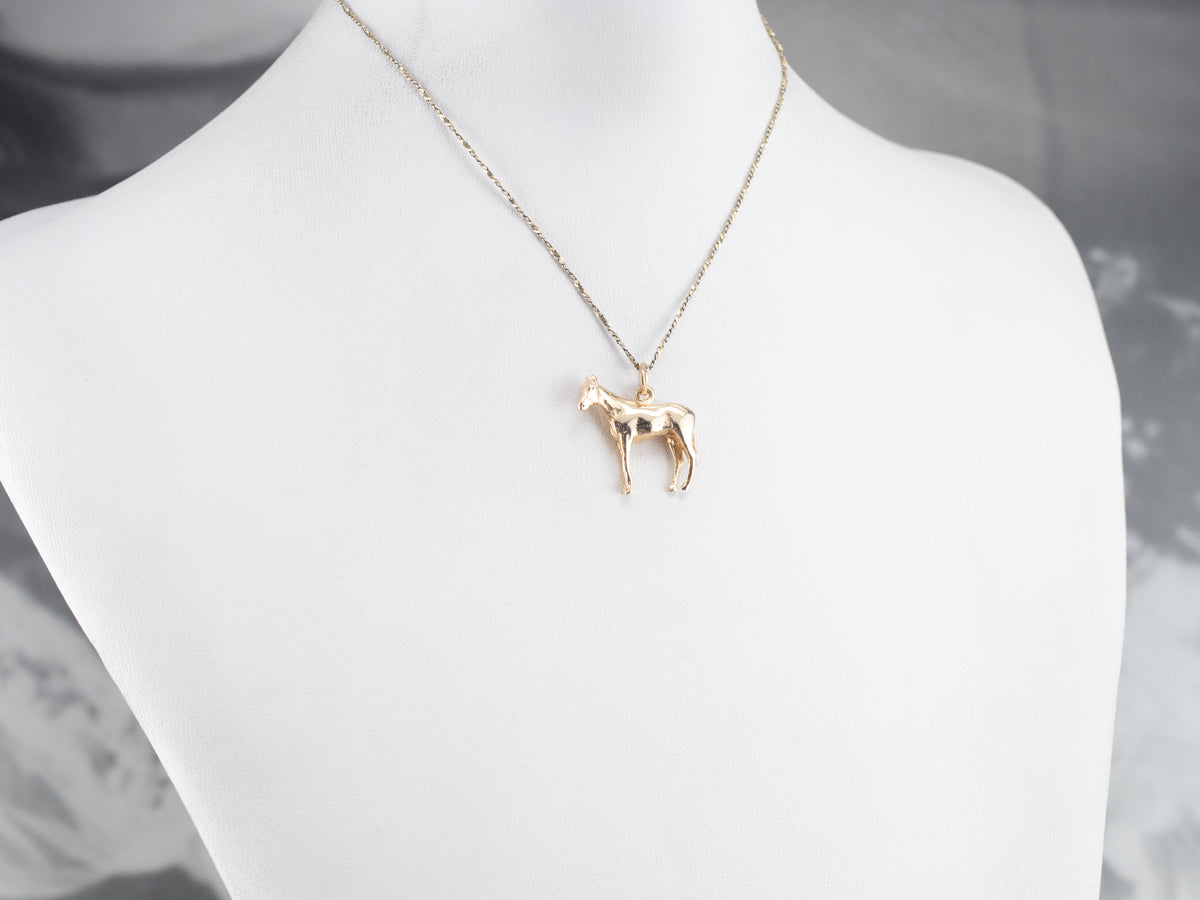 Vintage Gold Horse Charm