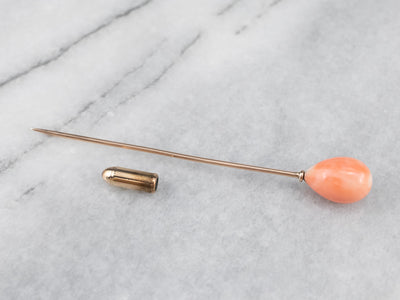 Antique Coral Gold Stick Pin