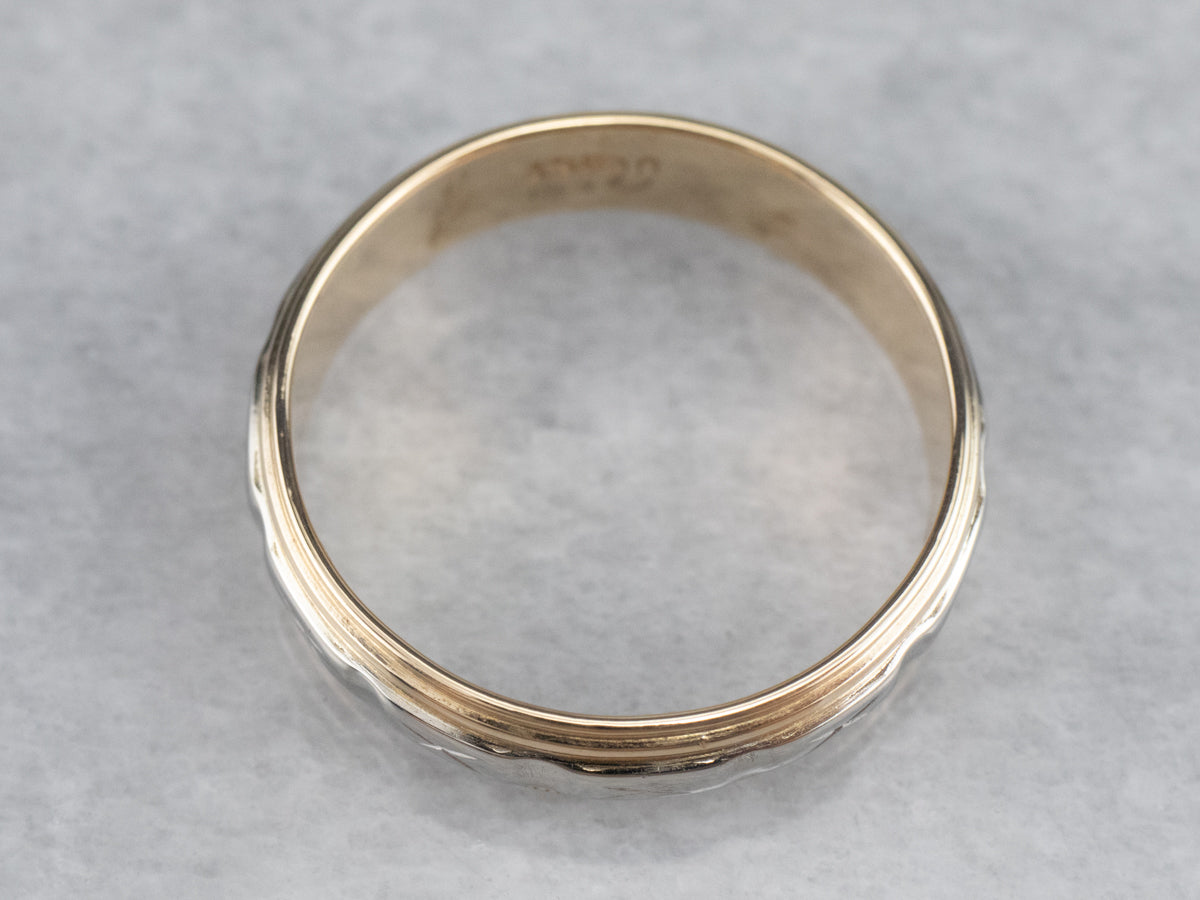 Banda unisex con patrón de X dorado en dos tonos