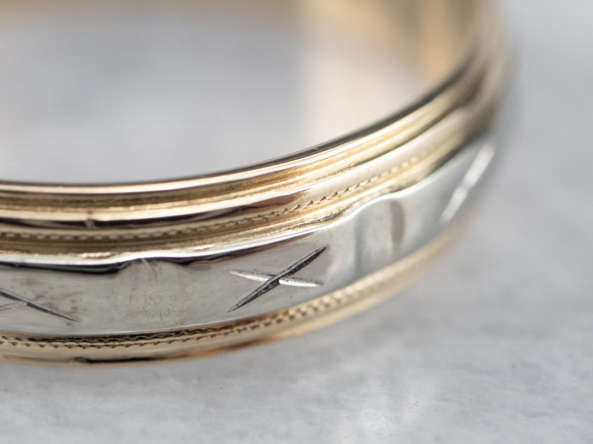 Banda unisex con patrón de X dorado en dos tonos