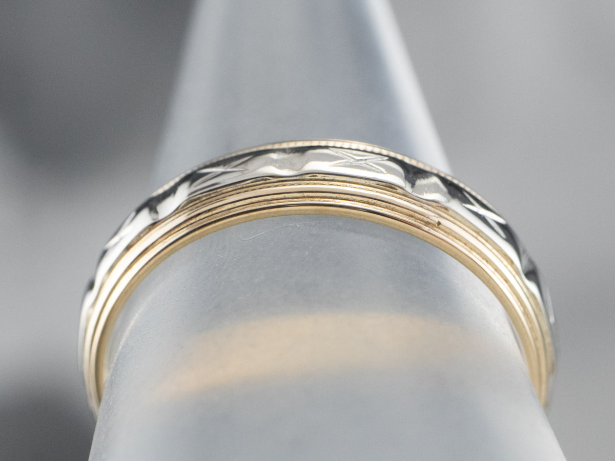 Banda unisex con patrón de X dorado en dos tonos