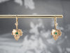 Emerald Gold Leaf Drop Earrings