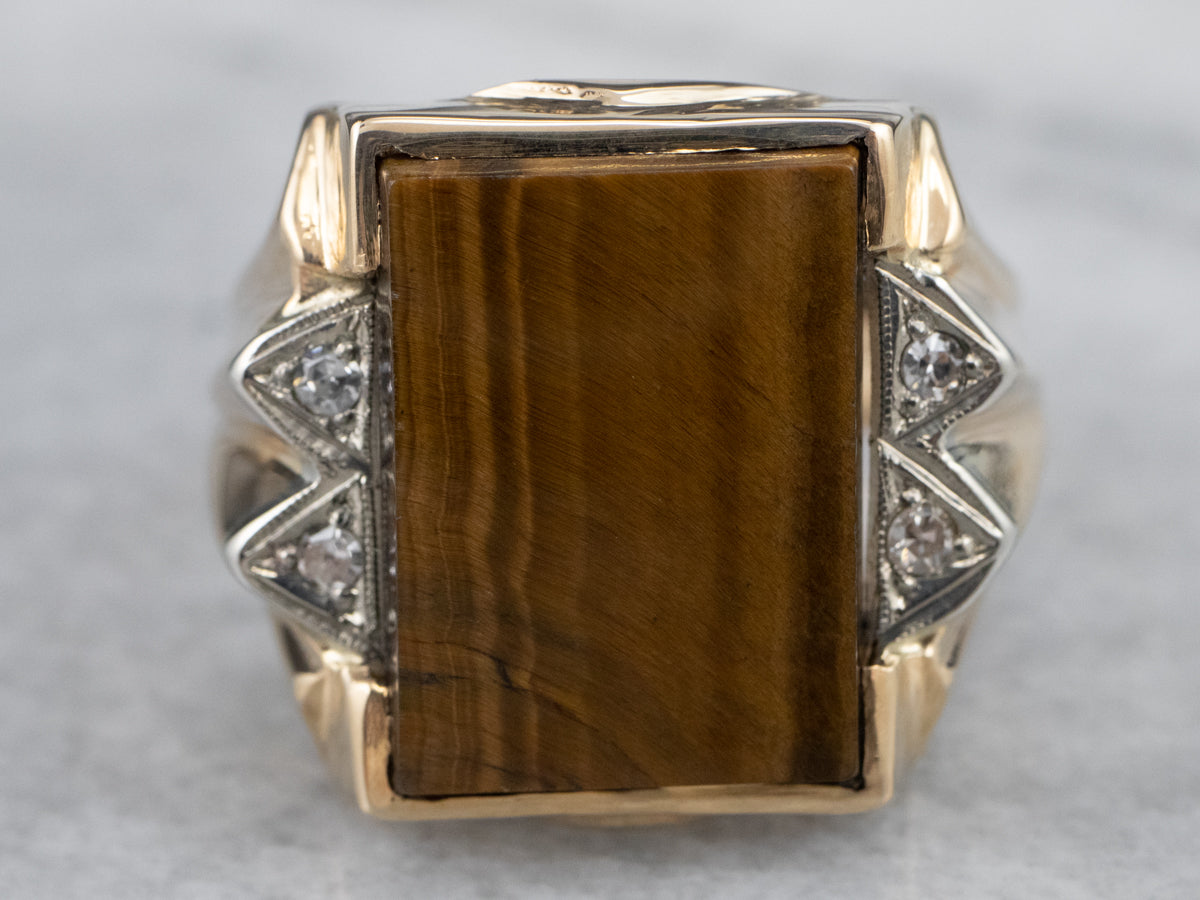 Men's Mid Century Tiger's Eye Ring