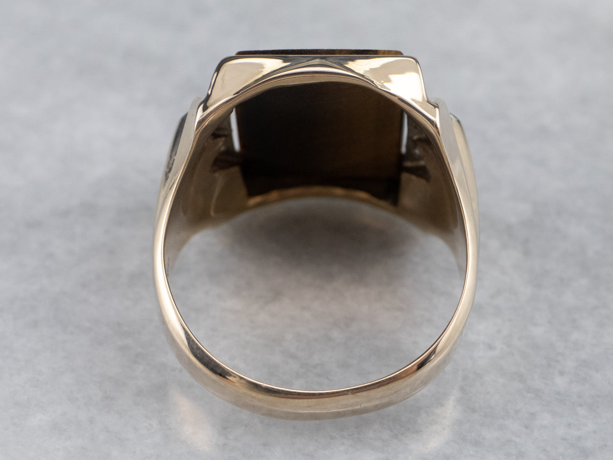 Men's Mid Century Tiger's Eye Ring
