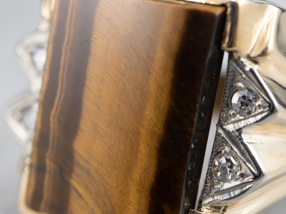 Men's Mid Century Tiger's Eye Ring