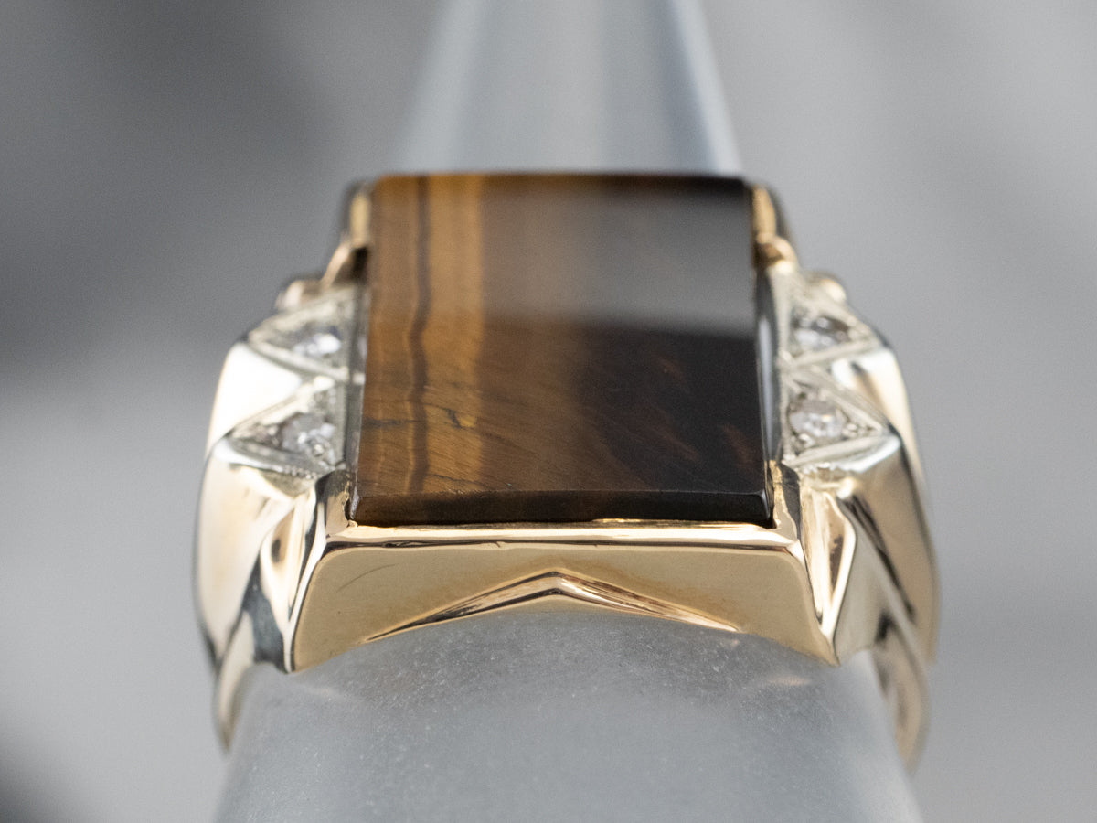 Men's Mid Century Tiger's Eye Ring