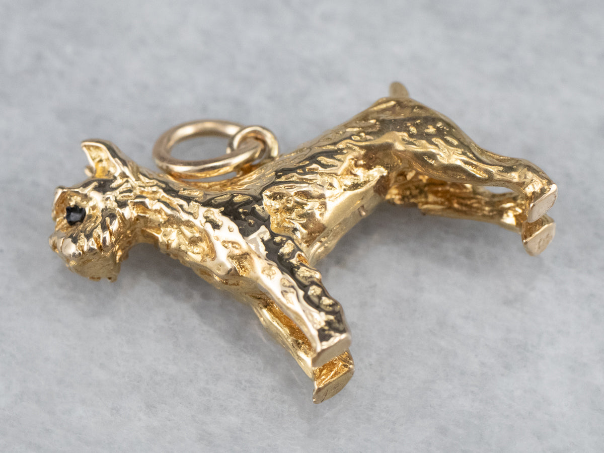 Enamel and Gold Scottish Terrier Charm