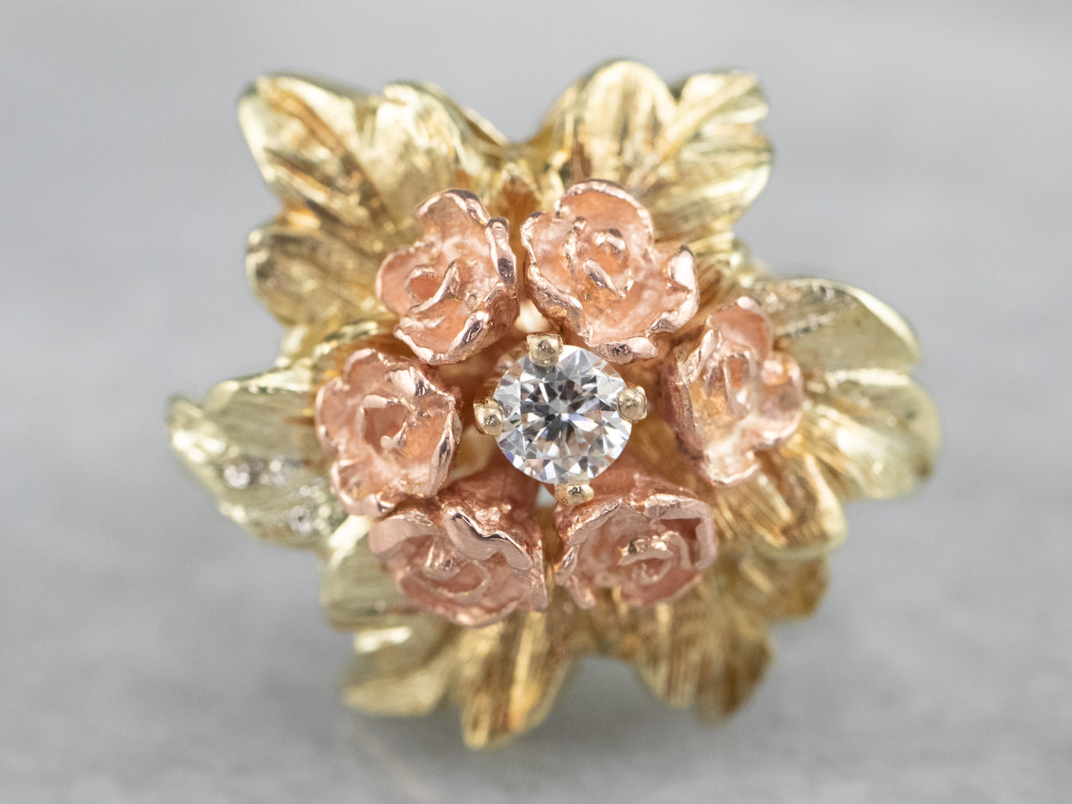 Diamond Bouquet Ring in Two Tone Gold